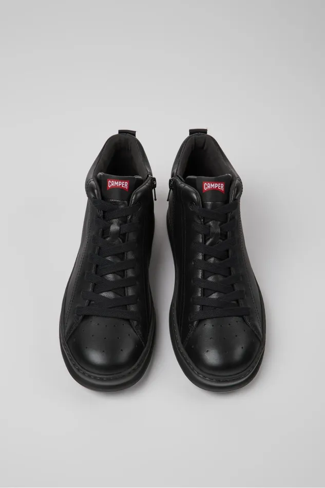Men Runner Black Leather Ankle Boots Camper Ankle Boots Men Runner Black Leather Ankle Boots Camper Ankle Boots