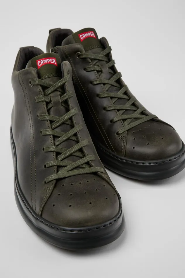 Men Runner Green Nubuck Ankle Boots Camper Ankle Boots