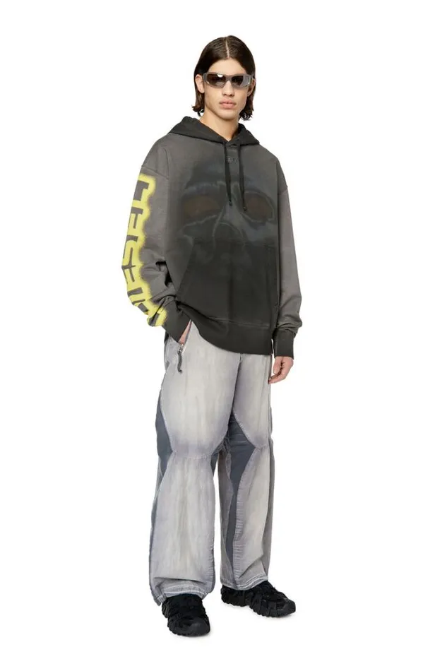 Men SMacsHoodH1 Black Diesel Sweaters