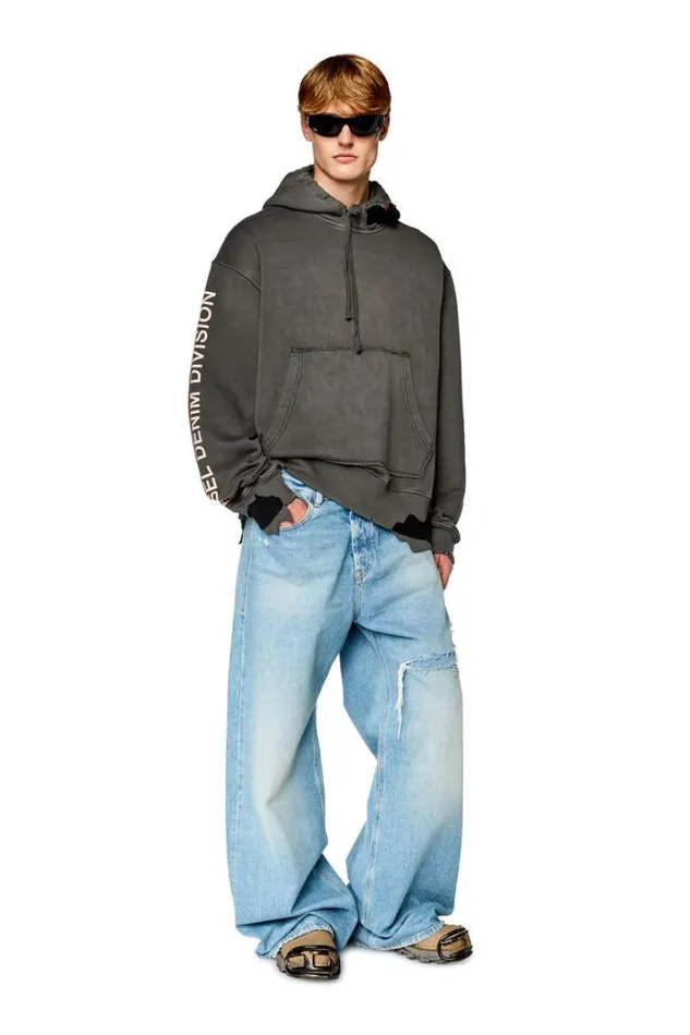 Men SMacsrotHood Grey Diesel Sweaters