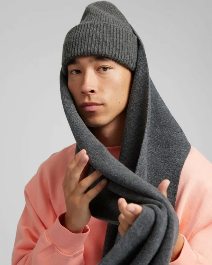 Men Scarves Colorful Standard Merino Wool Scarf Burned Orange