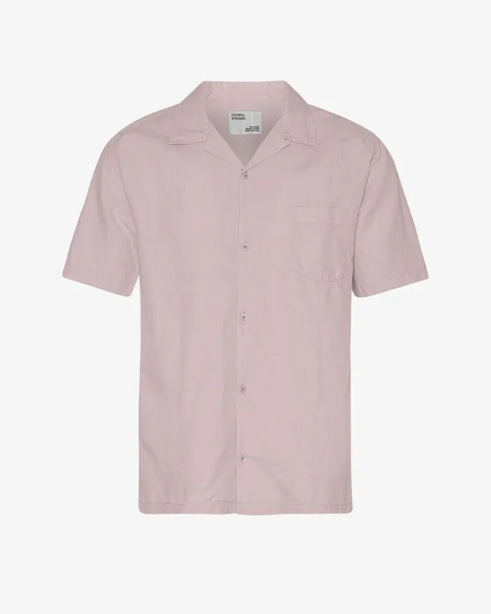 Men Shirts Colorful Standard Linen Short Sleeved Shirt Faded Pink