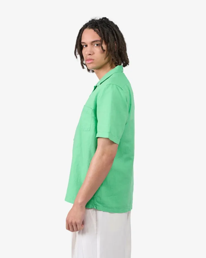 Men Shirts Colorful Standard Linen Short Sleeved Shirt Faded Pink