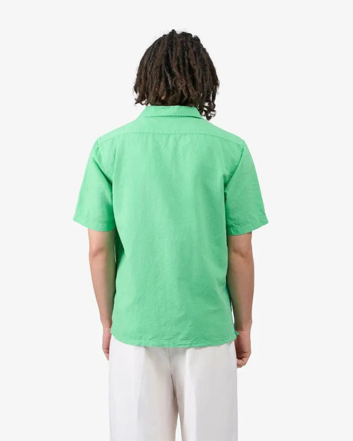 Men Shirts Colorful Standard Linen Short Sleeved Shirt Faded Pink