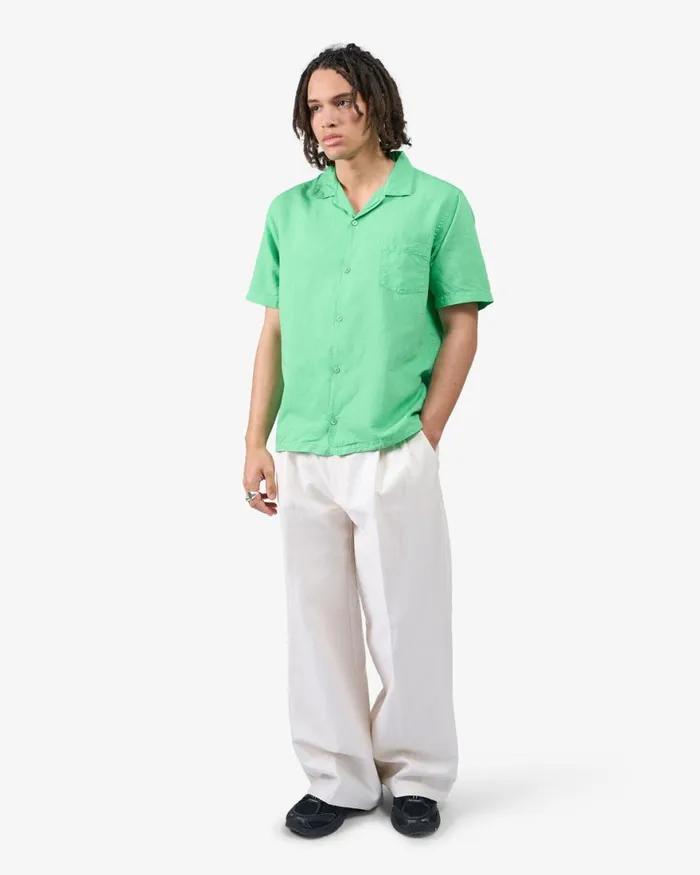 Men Shirts Colorful Standard Linen Short Sleeved Shirt Faded Pink