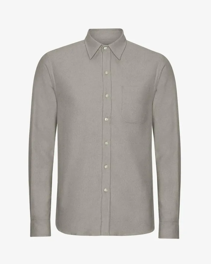 Men Shirts Colorful Standard Organic Flannel Shirt Storm Grey