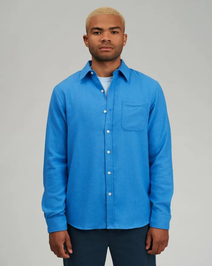 Men Shirts Colorful Standard Organic Flannel Shirt Storm Grey