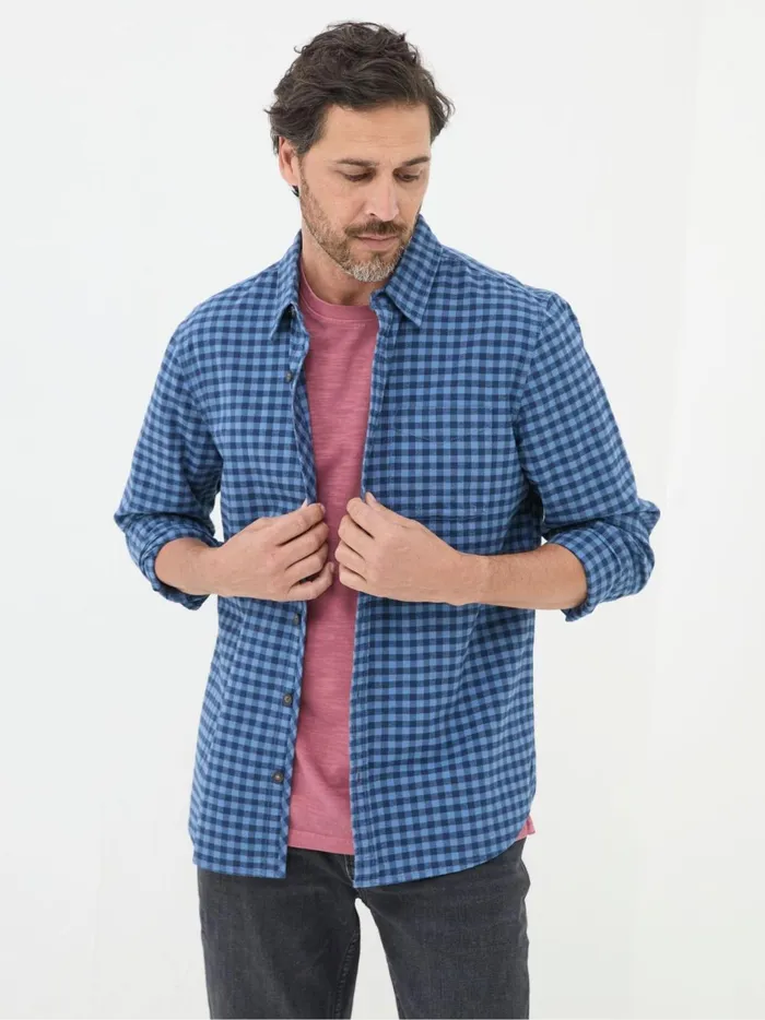 Men Shirts Fat Face Blue Everly Gingham Shirt