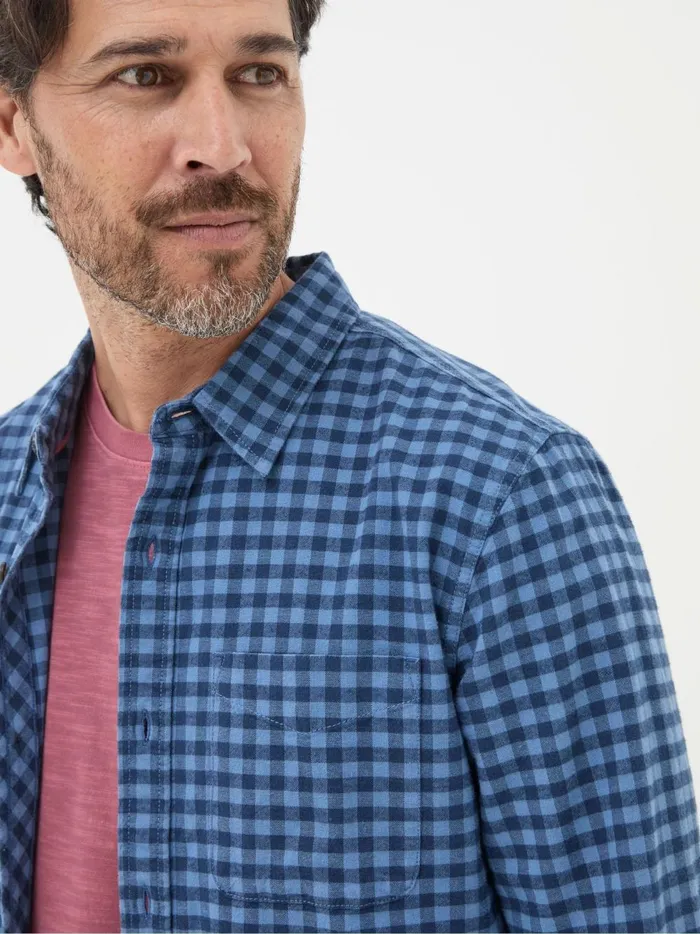 Men Shirts Fat Face Blue Everly Gingham Shirt