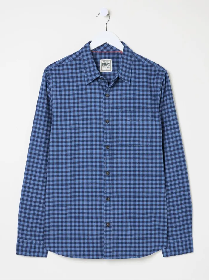 Men Shirts Fat Face Blue Everly Gingham Shirt