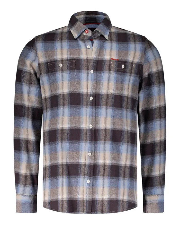 Men Shirts NZA New Zealand Auckland Checkered Shirt With Brown And Blue 8211 Mud Men Shirts NZA New Zealand Auckland Checkered Shirt With Brown And Blue 8211 Mud