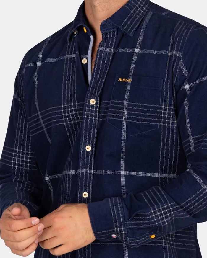 Men Shirts NZA New Zealand Auckland Corduroy Dark Blue Checkered Shirt 8211 Winter Navy Men Shirts NZA New Zealand Auckland Corduroy Dark Blue Checkered Shirt 8211 Winter Navy