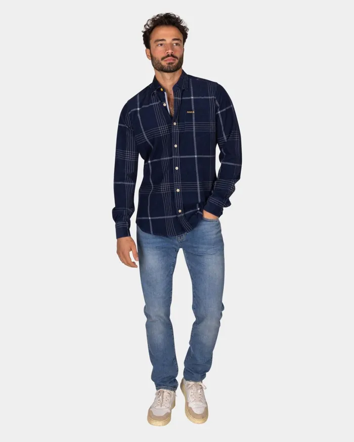 Men Shirts NZA New Zealand Auckland Corduroy Dark Blue Checkered Shirt 8211 Winter Navy Men Shirts NZA New Zealand Auckland Corduroy Dark Blue Checkered Shirt 8211 Winter Navy