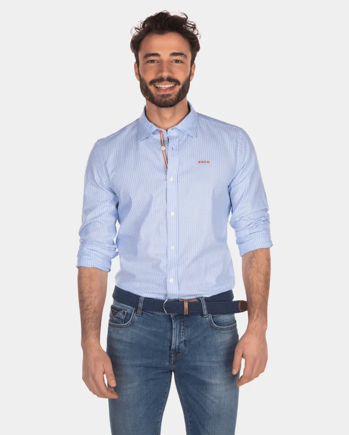 Men Shirts NZA New Zealand Auckland Cotton Shirt With Thin Stripe
