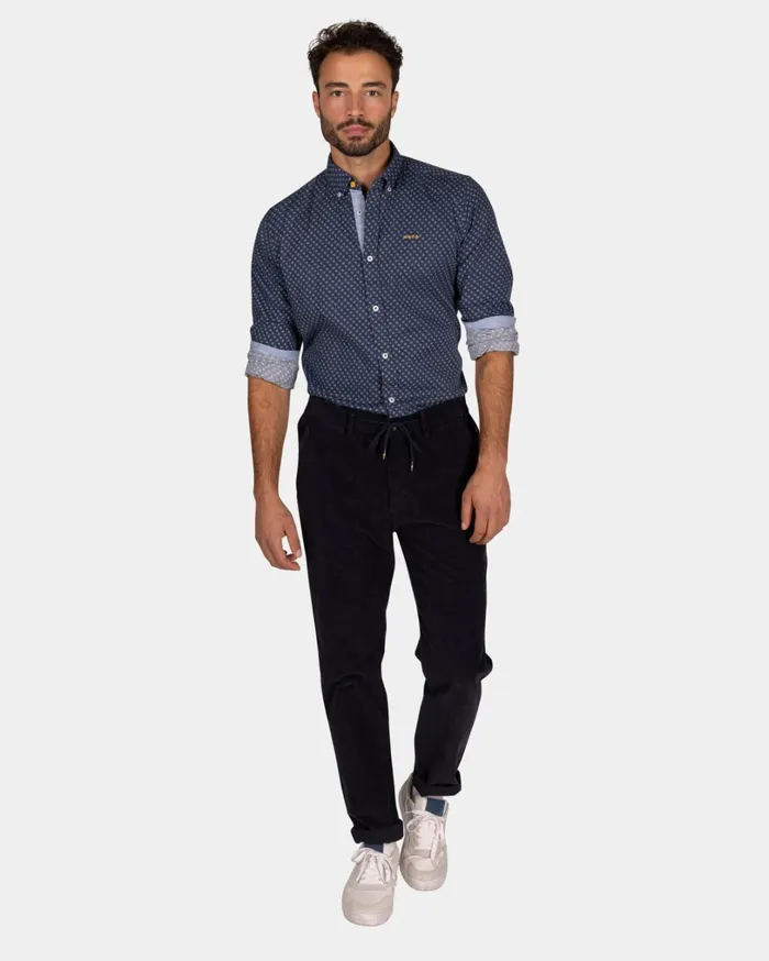 Men Shirts NZA New Zealand Auckland Dark Blue Shirt With White Dots 8211 Tin Blue Men Shirts NZA New Zealand Auckland Dark Blue Shirt With White Dots 8211 Tin Blue