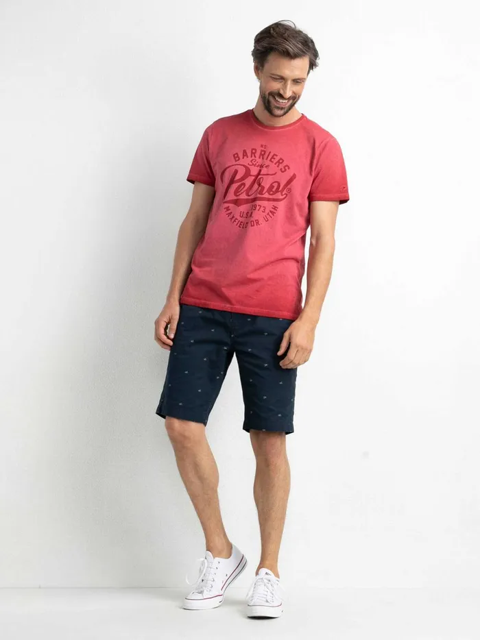 Men Shorts Petrol Industries Chino Shorts With AllOver Print Midnight Navy