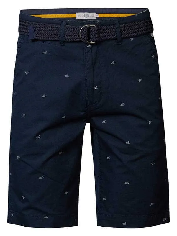Men Shorts Petrol Industries Chino Shorts With AllOver Print Midnight Navy