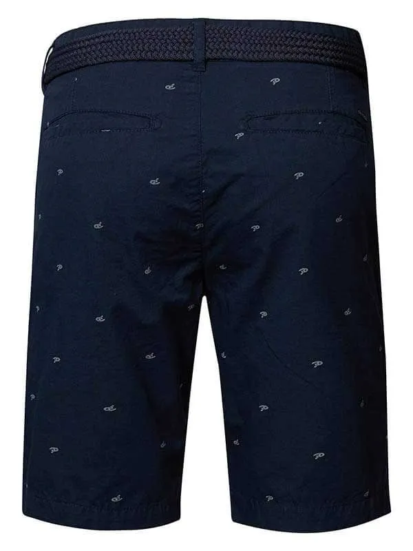 Men Shorts Petrol Industries Chino Shorts With AllOver Print Midnight Navy