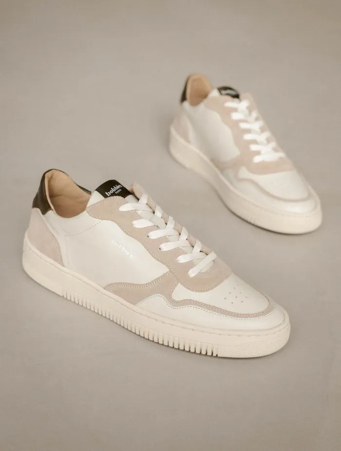 Men Sneakers Bobbies Travis Off White and Khaki Tartufo