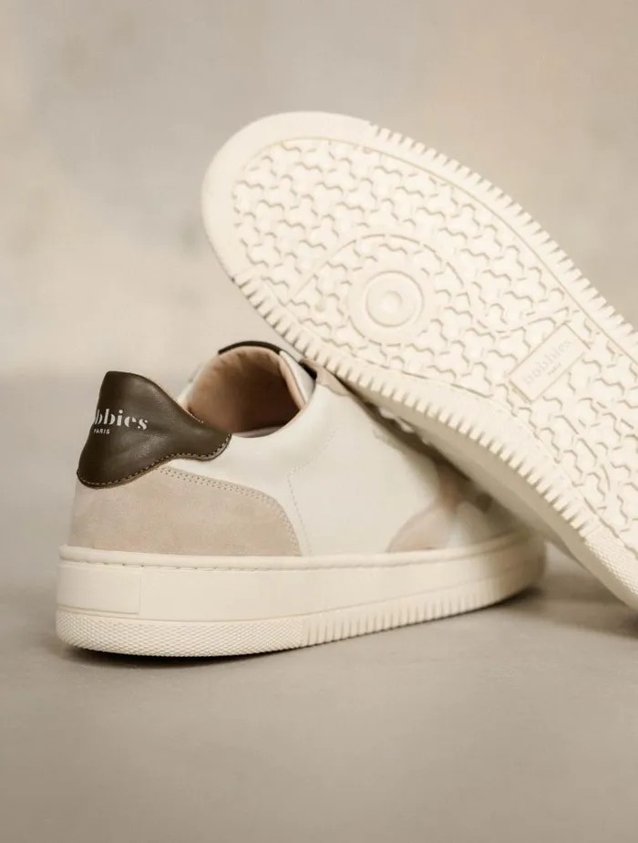 Men Sneakers Bobbies Travis Off White and Khaki Tartufo
