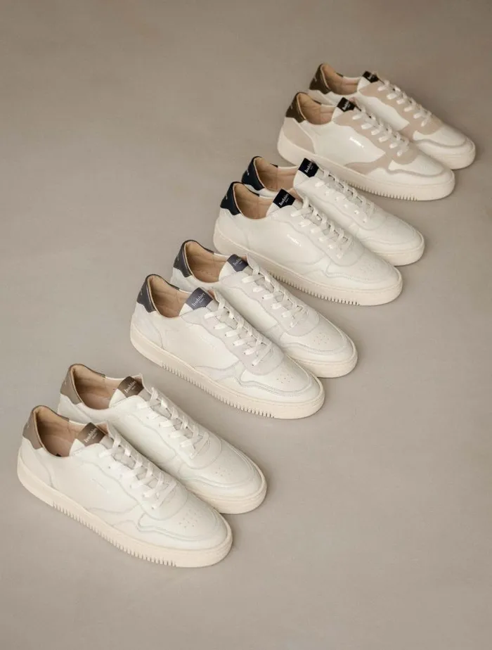 Men Sneakers Bobbies Travis Off White and Khaki Tartufo