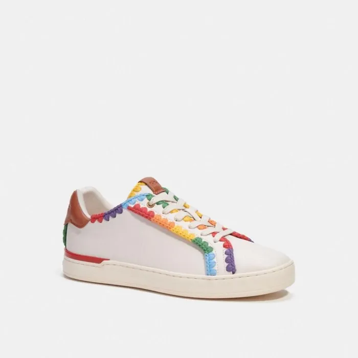 Men Sneakers Coach Lowline Low Top Sneaker With Rainbow Crochet Chalk
