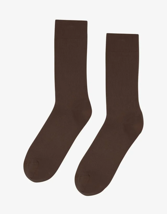 Men Socks and Colorful Standard Classic Organic Sock Coffee Brown