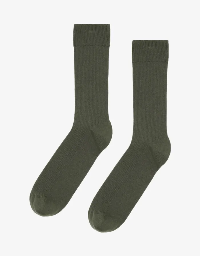 Men Socks and Colorful Standard Classic Organic Sock Dusty Olive
