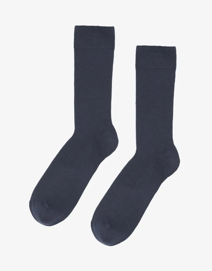 Men Socks and Colorful Standard Classic Organic Sock Navy Blue