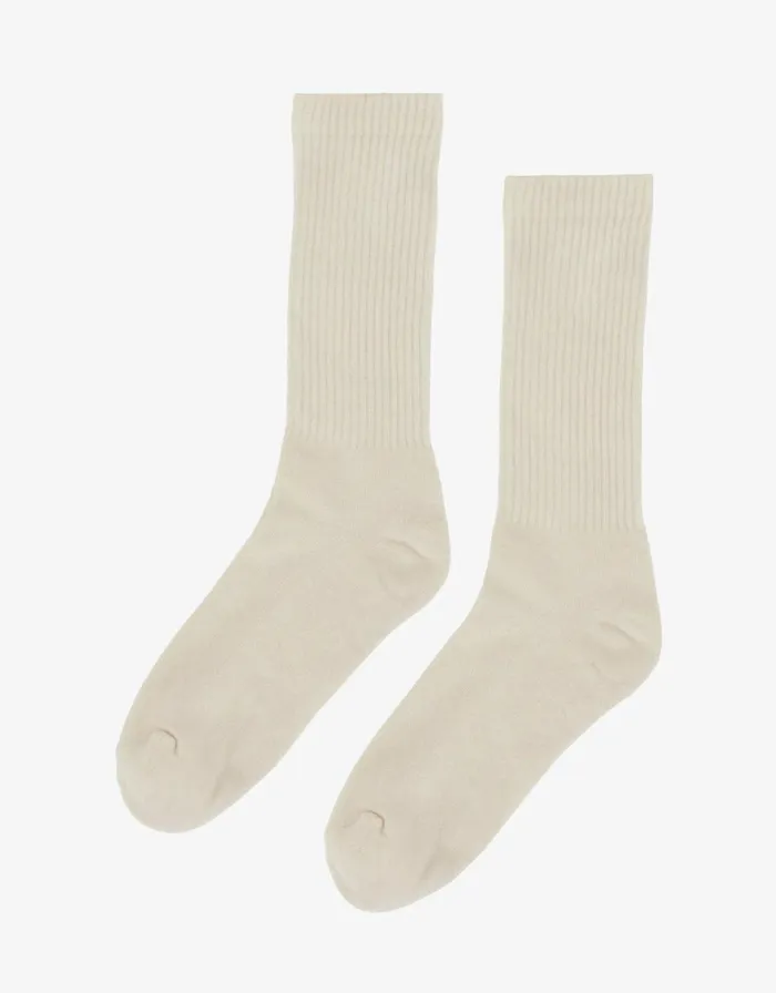 Men Socks and Colorful Standard Organic Active Sock Ivory White