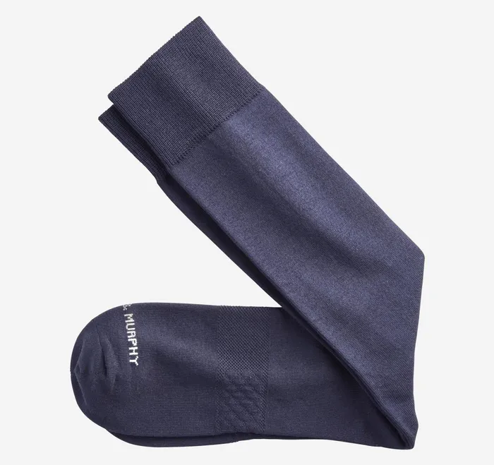 Men Solid Dress Socks Navy JohnstonandMurphy Socks