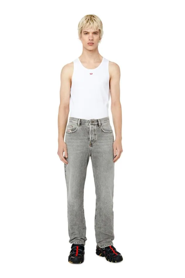 Men Straight Jeans 2020 DViker E9b84 Light Grey Diesel Straight