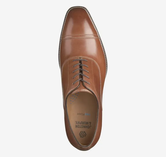 Men Sullivan Cap Toe Tan Italian Calfskin JohnstonandMurphy LaceUps Men Sullivan Cap Toe Tan Italian Calfskin JohnstonandMurphy LaceUps