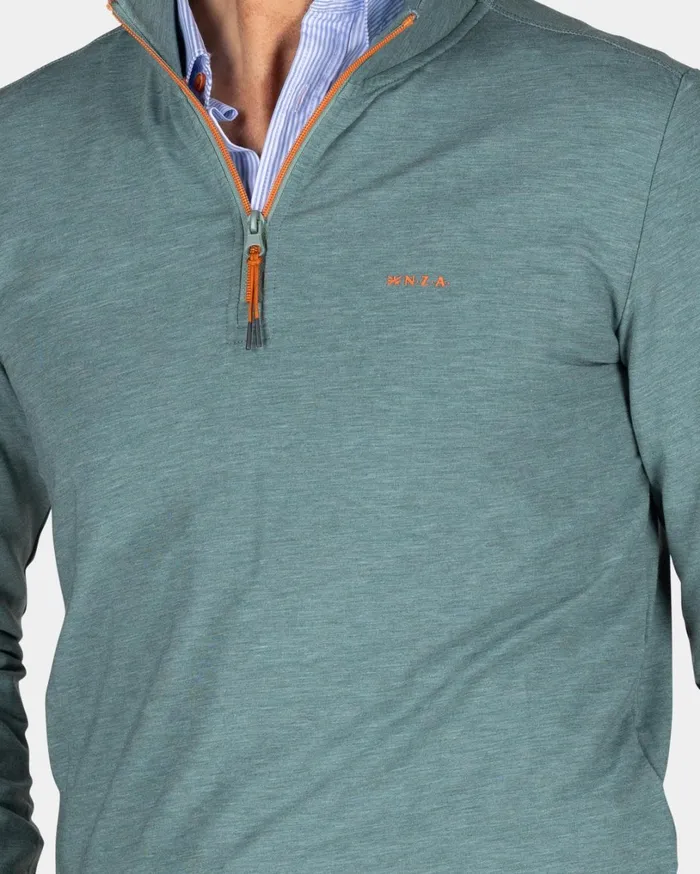 Men Sweatshirts NZA New Zealand Auckland Light Green HalfZip Sweater 8211 Pebble Green