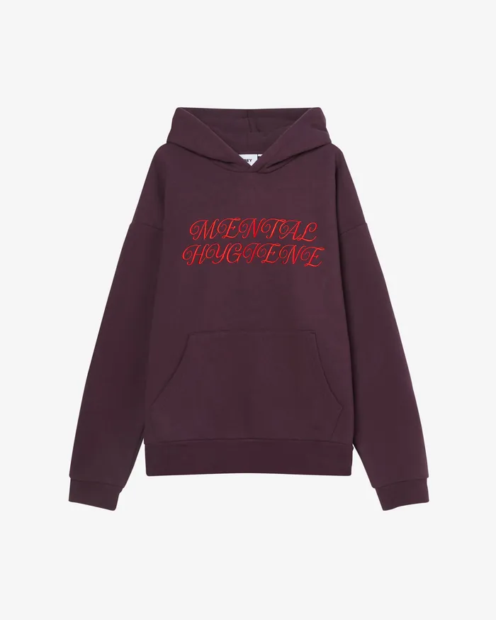 Men SWEATSHIRTS OBEY Clothing MENTAL HYGIENE PULLOVER Plum Perfect