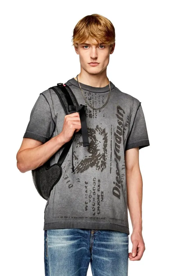 Men TDiegorL2 Dark Grey Diesel Tshirts Men TDiegorL2 Dark Grey Diesel Tshirts