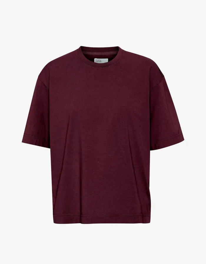 Men TShirts Colorful Standard Oversized Organic TShirt Oxblood Red