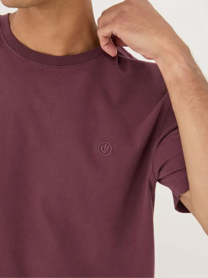 Men TShirts Fat Face Lulworth Burgundy Red 100 Cotton Organic Crew TShirt