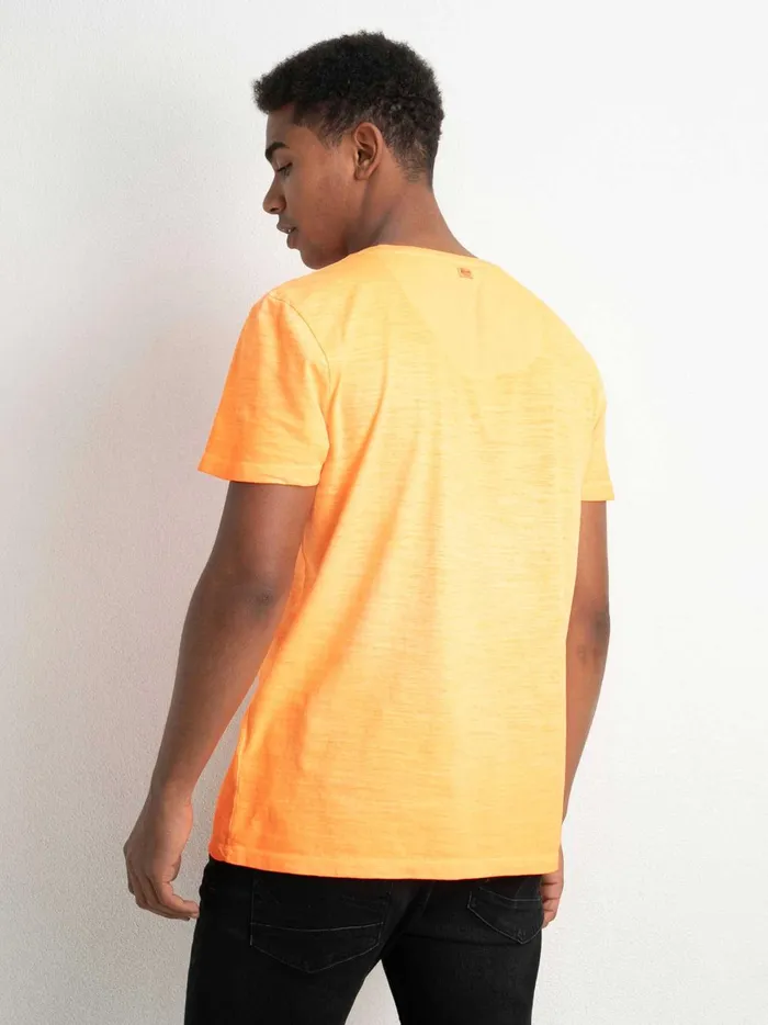 Men TShirts Petrol Industries Marl VNeck TShirt Shocking Orange