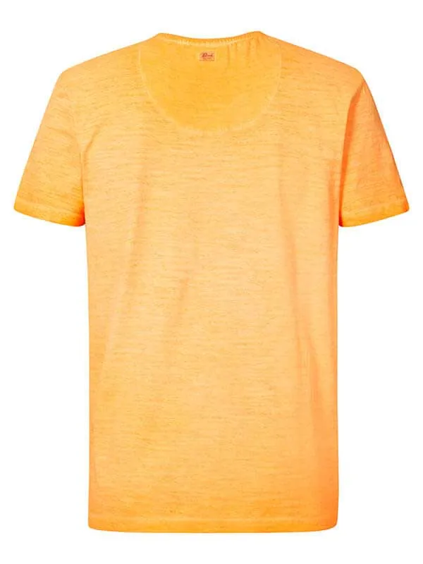 Men TShirts Petrol Industries Marl VNeck TShirt Shocking Orange