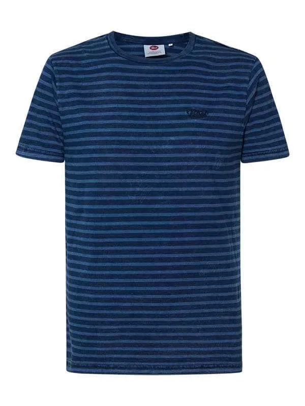 Men TShirts Petrol Industries Striped TShirt Imperial Blue