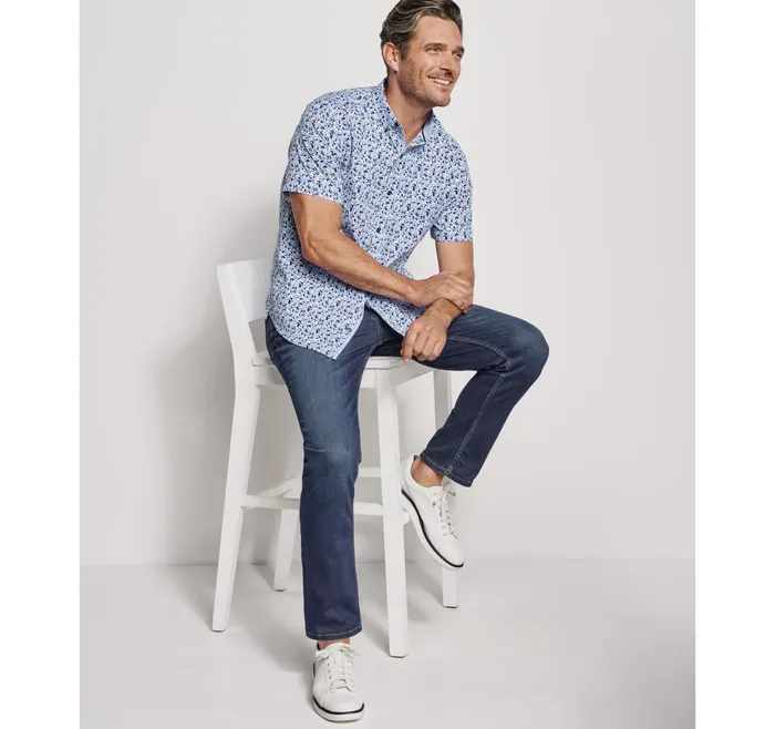 Men Textured Cotton ShortSleeve Shirt Mint Droplet JohnstonandMurphy ShortSleeve Shirts Men Textured Cotton ShortSleeve Shirt Mint Droplet JohnstonandMurphy ShortSleeve Shirts