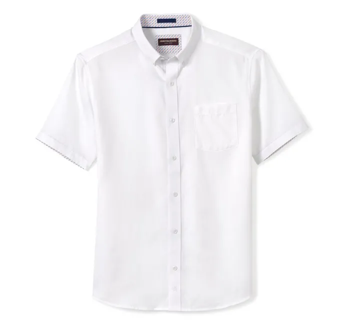 Men Textured Cotton ShortSleeve Shirt White Solid JohnstonandMurphy ShortSleeve Shirts Men Textured Cotton ShortSleeve Shirt White Solid JohnstonandMurphy ShortSleeve Shirts