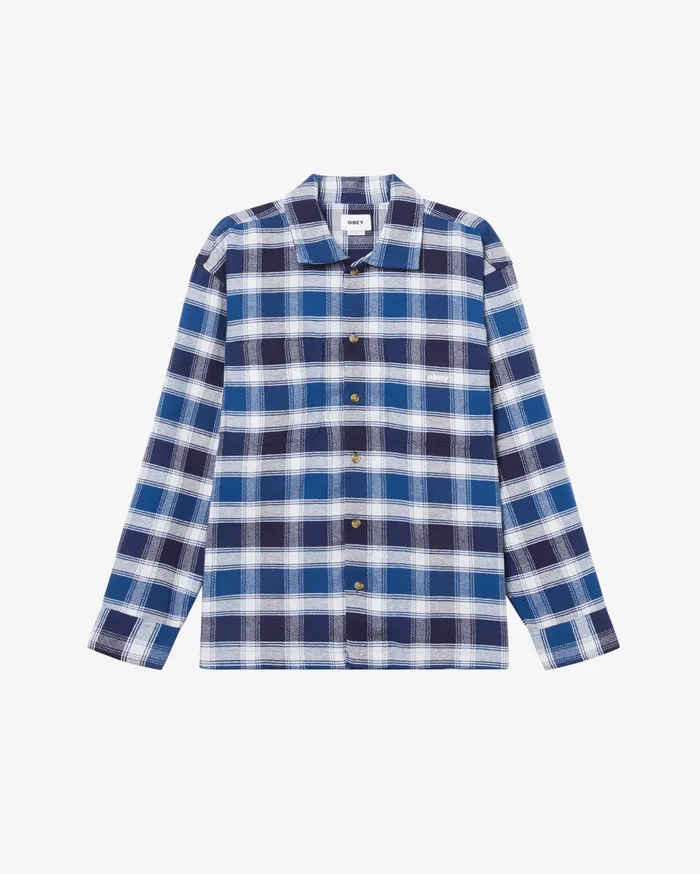 Men TOPS OBEY Clothing BIGWIG HUGO SHIRT Academy Navy Multi