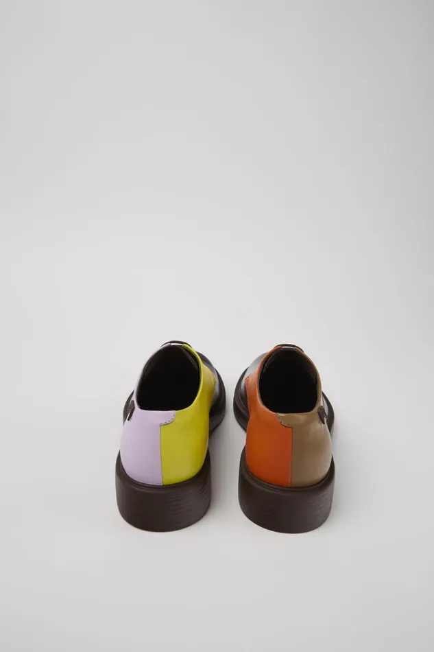 Men Twins Brown Leather Shoes Camper Formal Shoes Men Twins Brown Leather Shoes Camper Formal Shoes