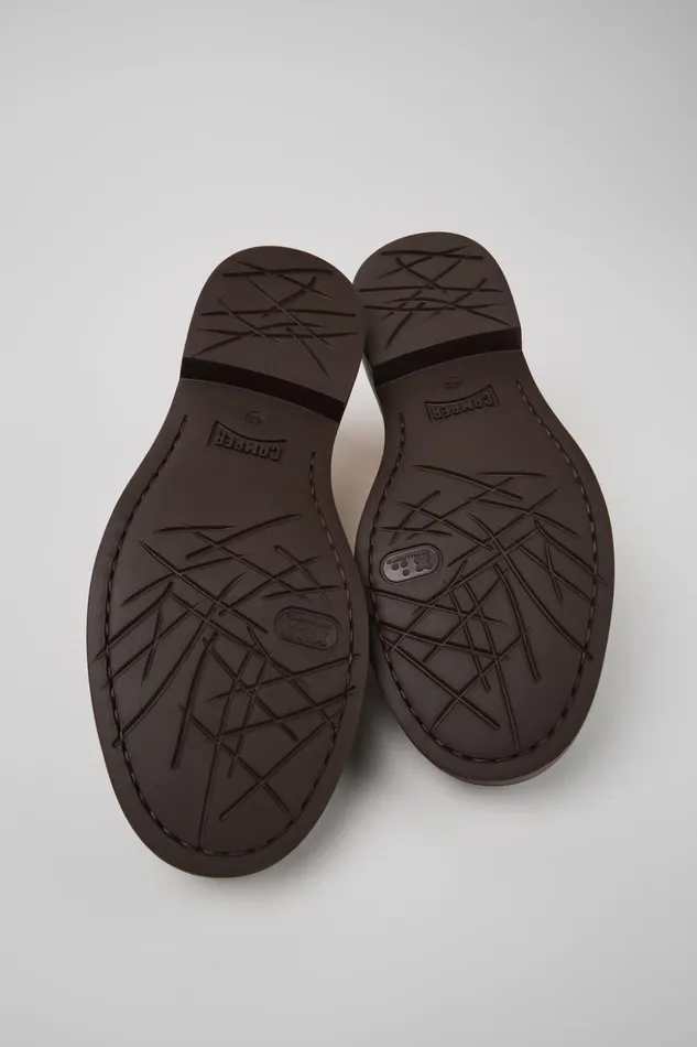 Men Twins Brown Leather Shoes Camper Formal Shoes Men Twins Brown Leather Shoes Camper Formal Shoes