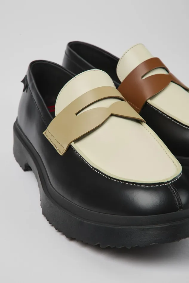 Men Twins Multicolored Leather Loafers Camper Formal Shoes