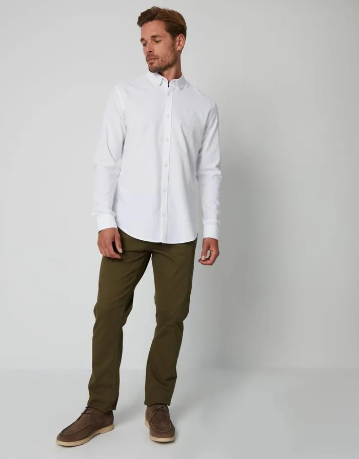 Men White Cotton Long Sleeve Slim Fit Shirt Threadbare Shirts Men White Cotton Long Sleeve Slim Fit Shirt Threadbare Shirts