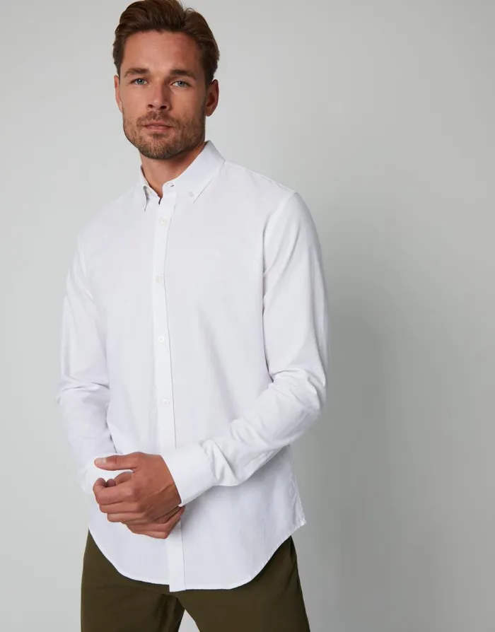 Men White Cotton Long Sleeve Slim Fit Shirt Threadbare Shirts Men White Cotton Long Sleeve Slim Fit Shirt Threadbare Shirts