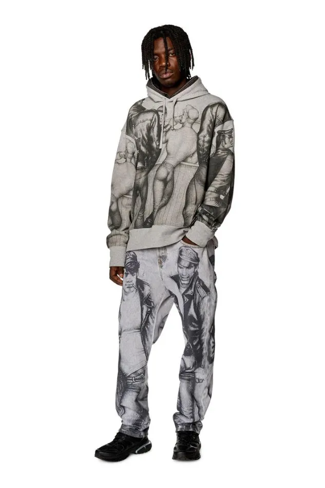 MenWomen PrSMacsHood Grey Diesel Sweaters
